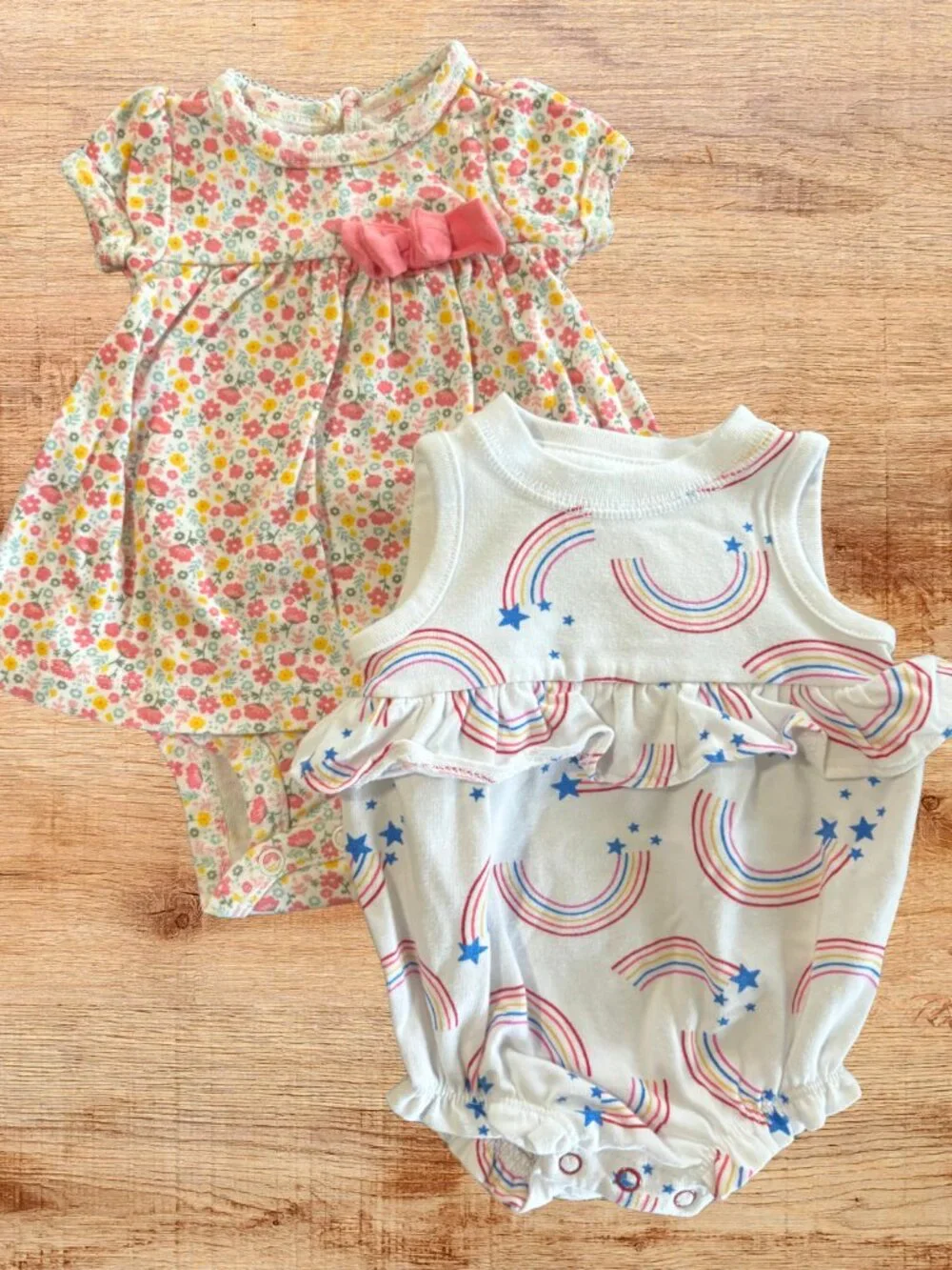 Newborn Dress Bundle Carter's & Cat & Jack 2 Pack Floral Rainbow